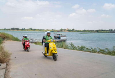 Phnom Penh Silk Island Sunset Vespa Tour / Tuk Tuk Available - Pickup, ferry departure, and how the 3:00 pm start works